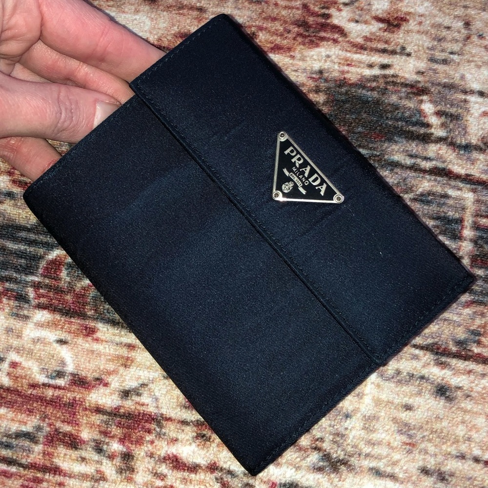 Prada AUTHENTIC Vintage Bleu Navy Blue Nylon Tessuto Logo Organizer Wallet - Picture 3 of 16